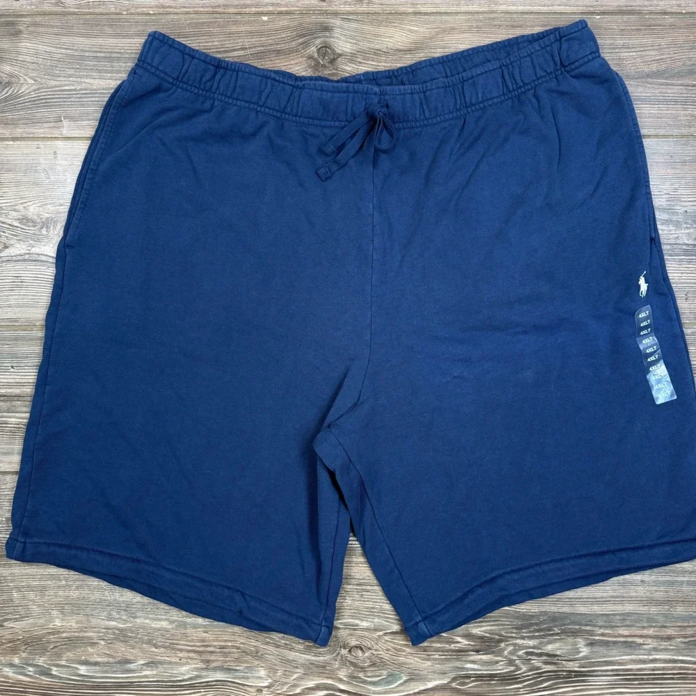 Polo Ralph Lauren Mens Size 4XLT Sweat Shorts Navy Blue Big & Tall Pony Logo